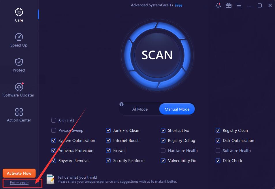 advanced systemcare icon missing
